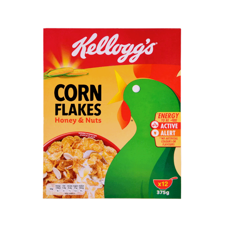 KELLOGGS CORN FLAKES HONEY AND NUT 375GM